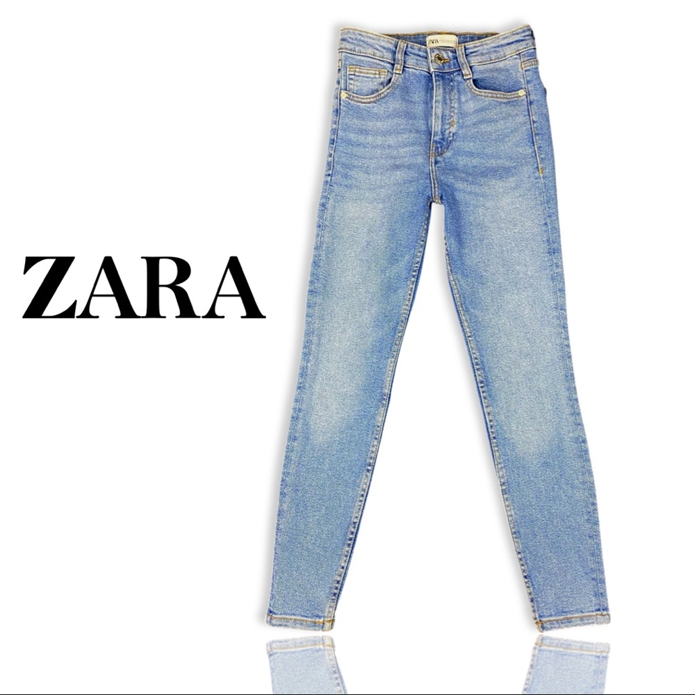 Zara Hi Rise Stretch Skinny Denim Jeans - Picture 2 of 6